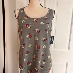 Old Navy Gray Floral Tank Top
